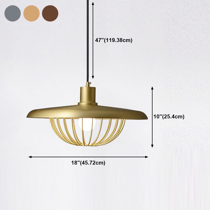 Metal Round Shape Hanging Light Modern Style 1-Light Hanging Light Mounted Fixtures