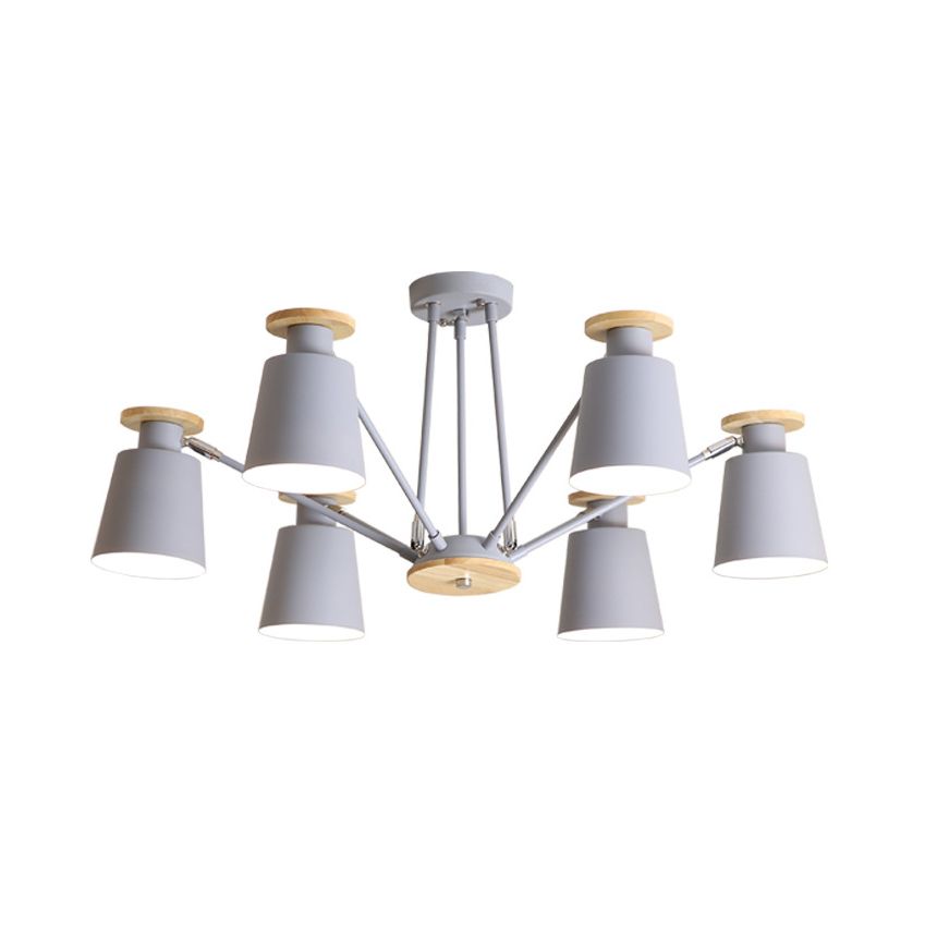 Rotatable Bucket Shade Chandelier Nordic Simple Metal Pendant Light for Living Room