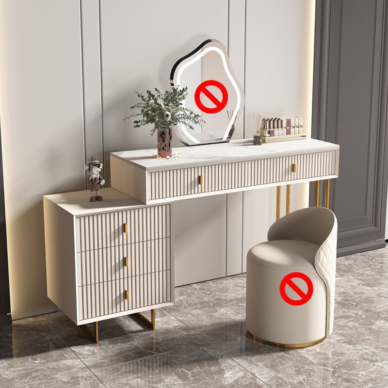 29.92" High Vanity Table with Drawers Stone Top Make-up Vanity