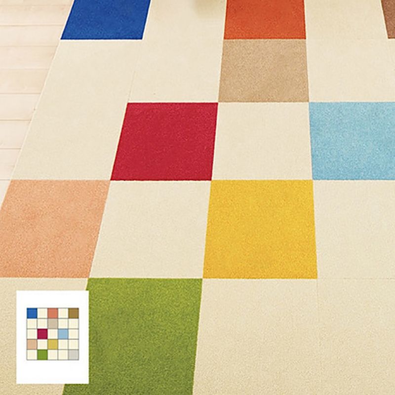 Indoor Carpet Tiles Square Color Block Level Loop Bedroom Carpet Tiles