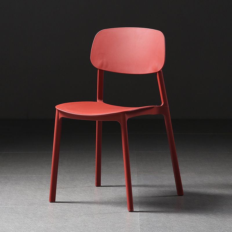 Plastic Armless Dining Chairs Scandinavian Open Back Dining Side Chair