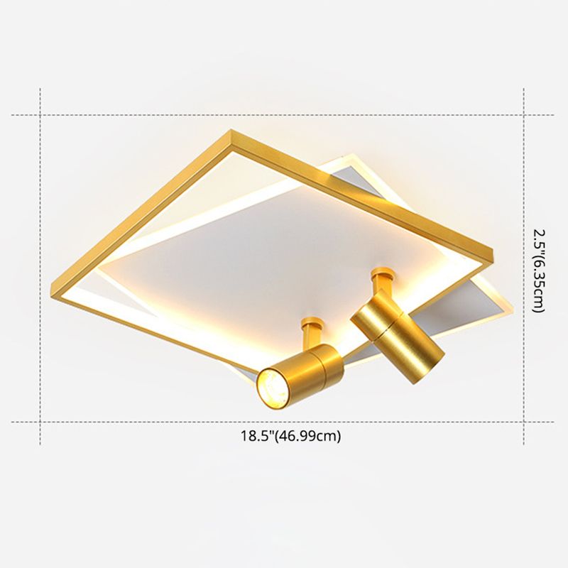 2-Light LED Flush Mount Lighting Track Lighting Double-deck Square Light Room Light Restaurant Light