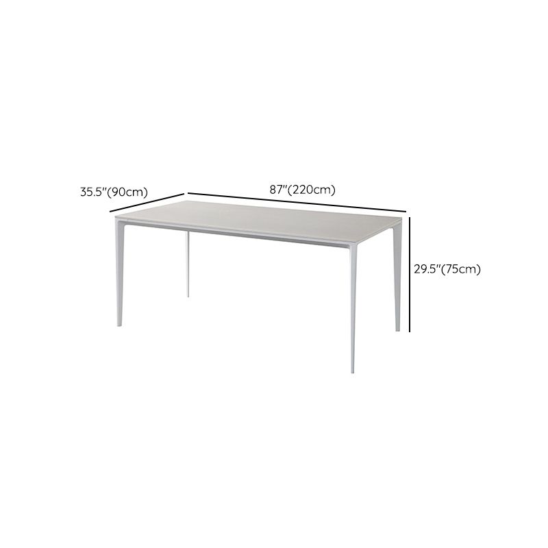Modern Style Rectangle Table Set 1/2/4/5/6/7 Pieces Dining Set with Metal Legs