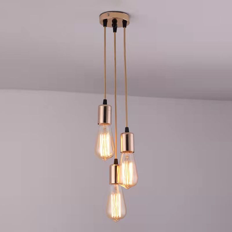 Lampada sospesa a 3 luci vintage industriale Light a sospensione in ferro battuto per spazi interni