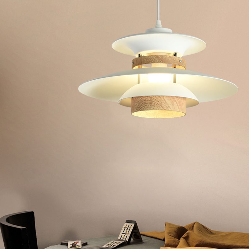 Éclairage suspendu de forme unique Métal de style moderne 1 pendentif léger avec bois