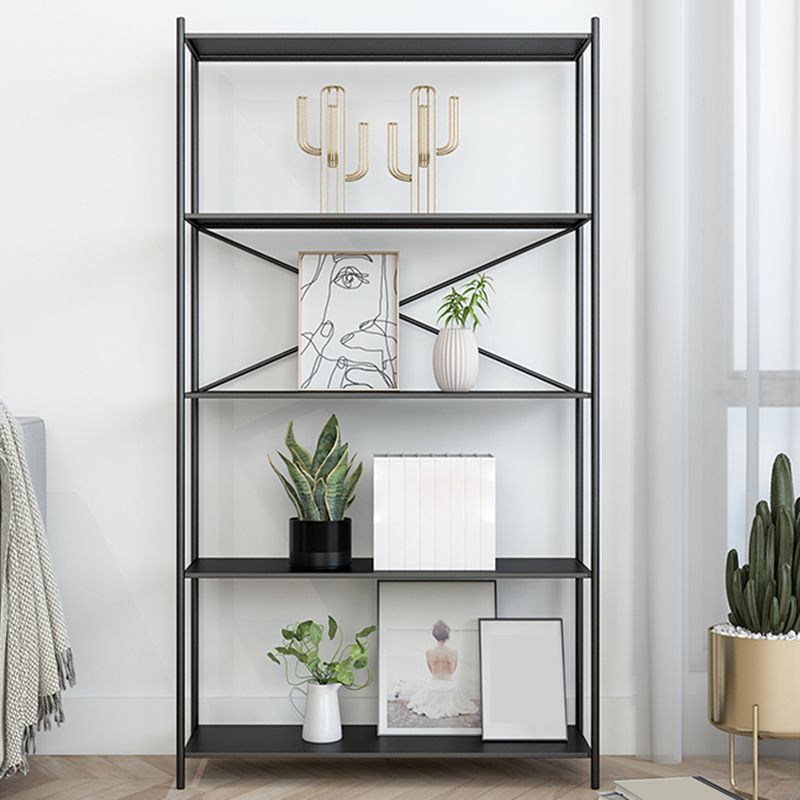 Industrial Metal Rectangle Bookcase Open Back Storage Bookshelf
