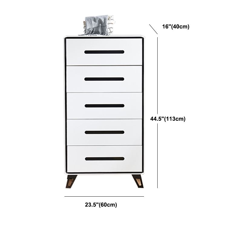 16" W Modern Storage Chest Dresser White Vertical Storage Chest with 3/4/5 Drawers