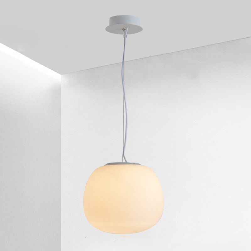 Glass Drop Shade Hanging Lights Modern Style 1 Head Hanging Mount Fixture for Restaurant