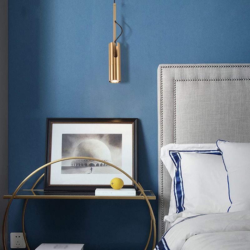 Postmoderne Light-Luxury suspendu lampe à pêche cylindrique en métal