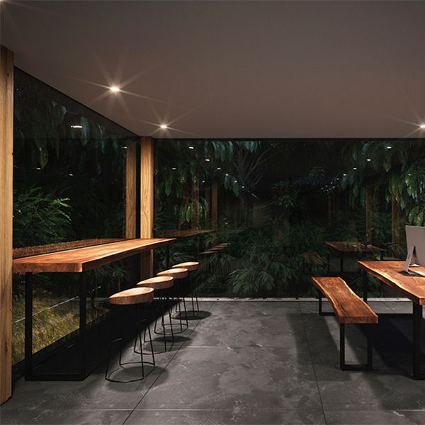 Rectangular Solid Wood Bar Table Set Industrial 1/2/5/7 Pieces Counter Table Set