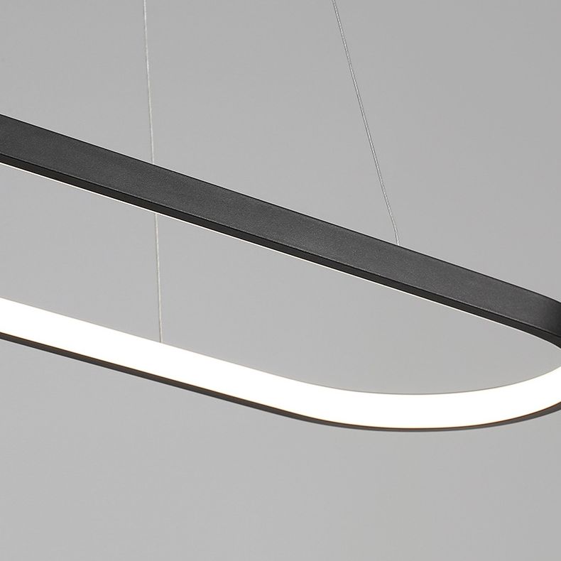 Nordic Linear Chandelier Metal Single Light Chandelier Pendant for Living Room