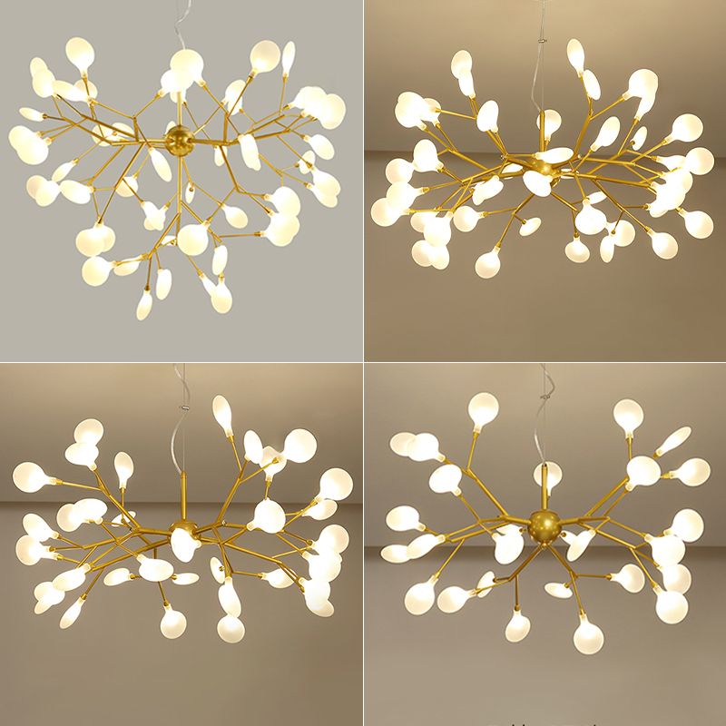 Modern Metal Hanging Light Fixtures Fireflies Hanging Chandelier for Dinning Room