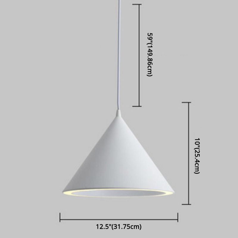 Conical Pendant Lighting Fixture Minimalist Style LED Metal Hanging Ceiling Light