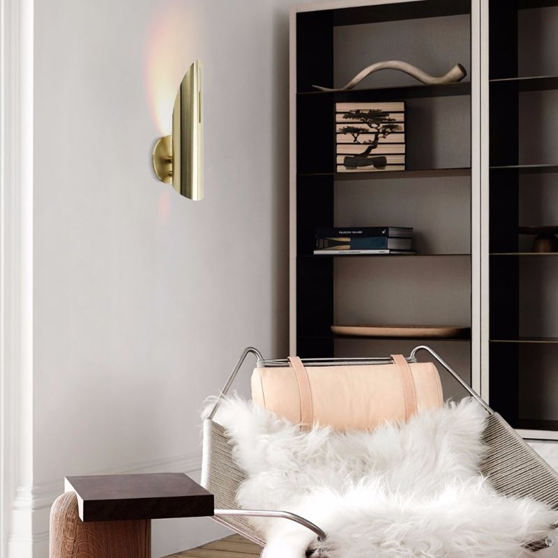 Bias gesneden metalen sconce armatuur postmoderne single-bulb wandlamp armatuur voor woonkamer