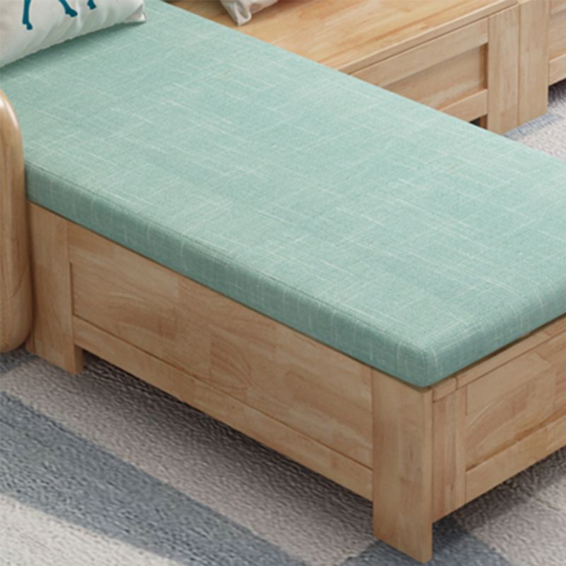 Nordic Fabric Living Room Sofa Chaise Square Arm Cushions Sofa Bed