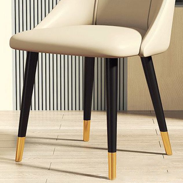 Scandinavian Pu Leather Restaurant zijstoel Matte Finish Parsons Dining Chair (set van 4)