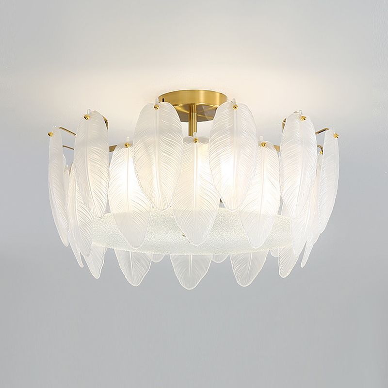Contemporary Ceiling Lamp Creative Flush Mount Light Fixture with Glass Shade