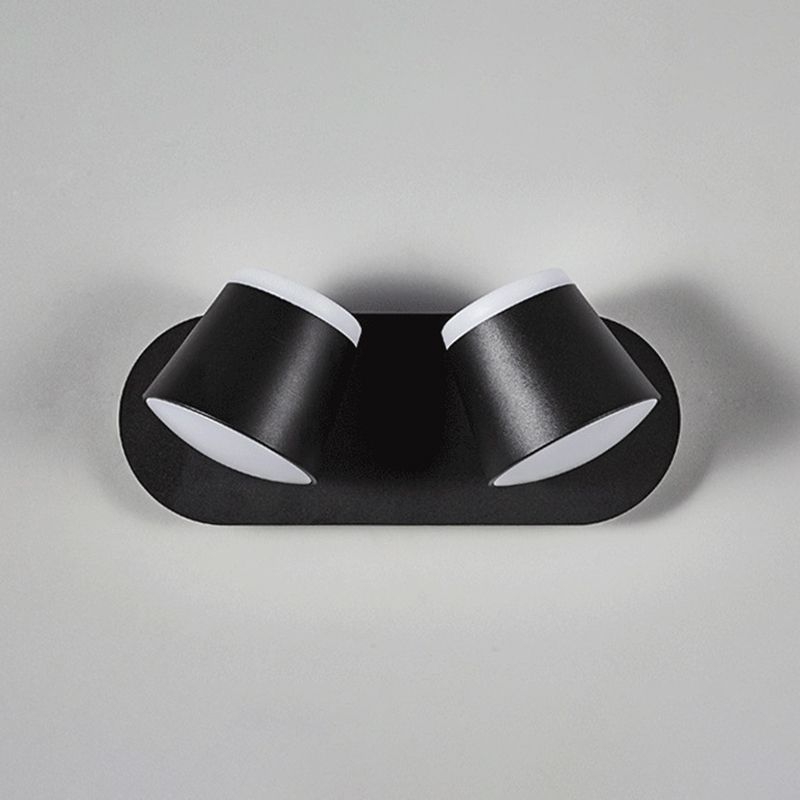 Nordic Style Aluminum Wall Light Geometry Cylinder Rotatable Wall Lamp for Bedroom