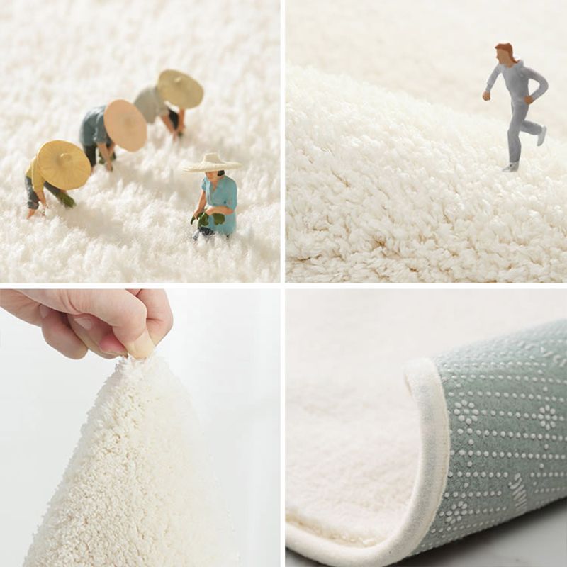 Multi-Colored Plant Printed Rug Lamb Wool Nordic Area Carpet Non-Slip Backing Pet Friendly Indoor Rug for Bedroom