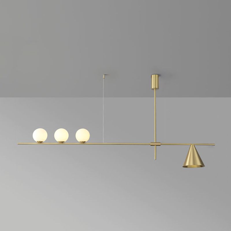 Luz de lámparas de isla esférica de estilo moderno luces colgantes de la isla de vidrio