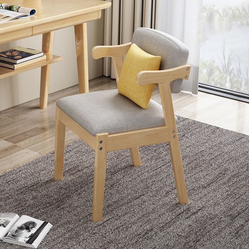 Fauteuil de maison scandinave, dossier ouvert, chaise de salle à manger simple rembourrée en bois