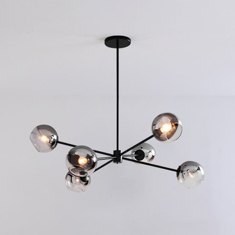 Shaded Pendant Lighting Fixture Minimalist-Style Glass Hanging Chandelier for Living Room