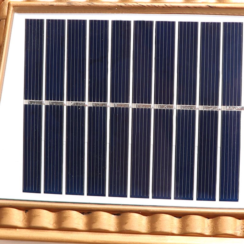 Rectangle Shape Metal Outdoor Light Modern Style 1 Light Solar Pillar Light