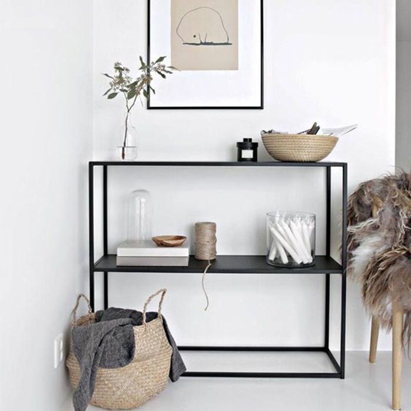 31.5" Tall 1-shelf Console Sofa Table Iron Modern Accent Table
