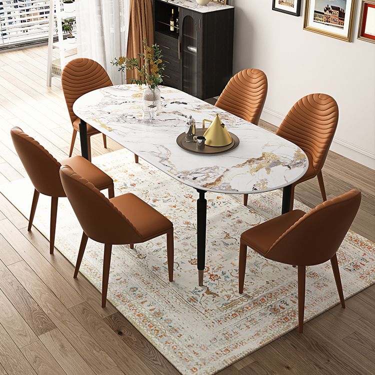 Minimalistischer ovaler Sinterstein Tisch Standard Esstisch für Küche