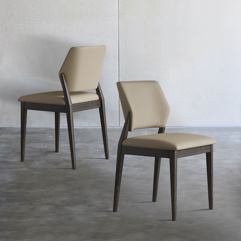 Contemporary Faux Leather Open Back Dining Side Furniture in Matte Finish for Indoor