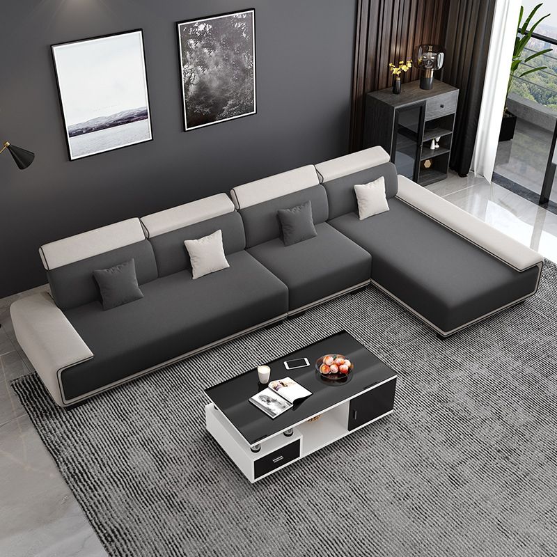 Faux Leather 4-seater Bench Seating Recessed Arm Modular Settee Furniture