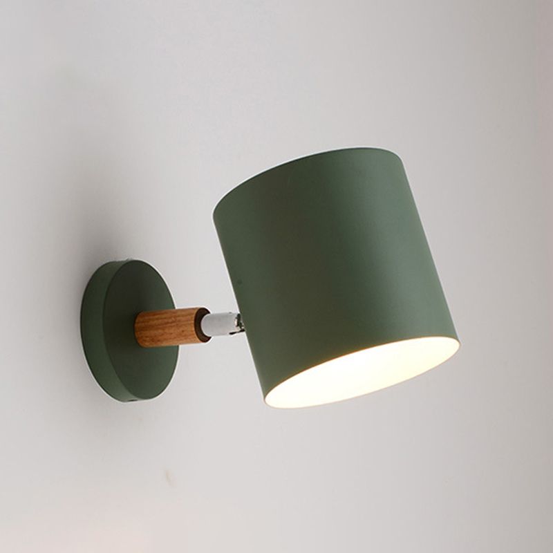 Half Cylinder Shape Metal Wall Light Fixture Modern Style Wall Lamp for Bedroom