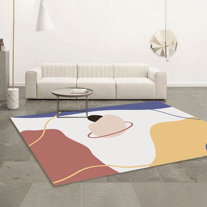 Pink Nordic Carpet Polyester Color Piece Area Carpet Washable Carpet for Living Room