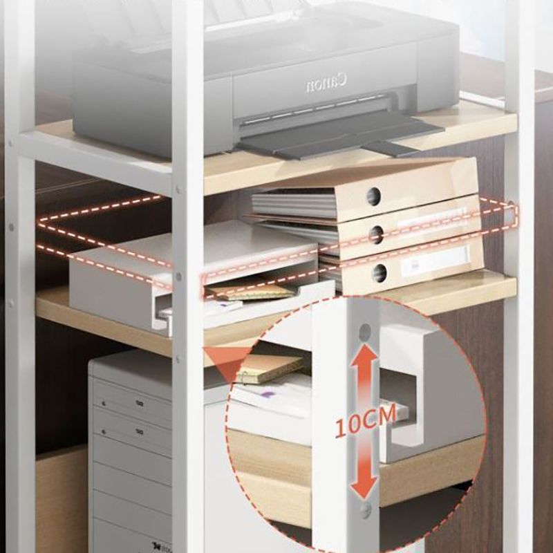 Modern Style Bookshelf Open Back Bookcase with Caster Wheels for Office