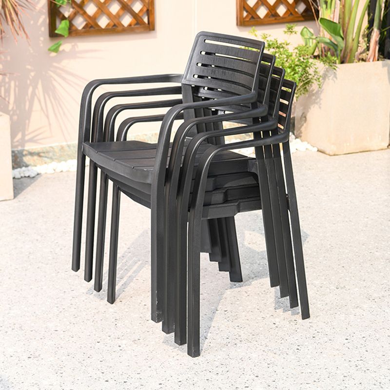Modern Black Dining Side Chair Stacking Outdoor Bistro Chairs