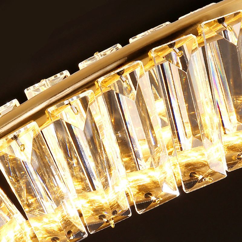 Kreis Decke Kronleuchter einfacher LED -Kronleuchterbeleuchtung mit Kristallschatten