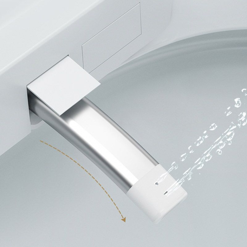 Modern White Toilet Bowl Siphon Jet Toilet with Soft-Close Seat for Bathroom