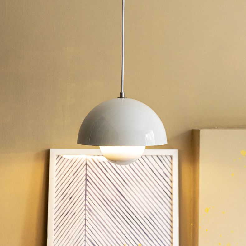 1 Light Metal Suspension Pendant Modern Semi Spheres Dining Room Hanging Light Fixtures