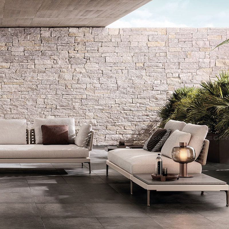 Aluminum Patio Sofa 1 PC UV Resistant Outdoor Patio Sofa with Cushion