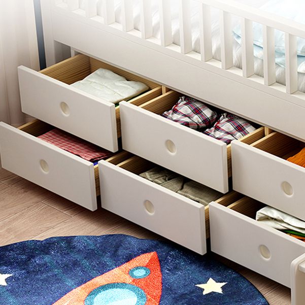 Solid Wood Nursery Bed Modern Wood Nursery Bed with Guardrails