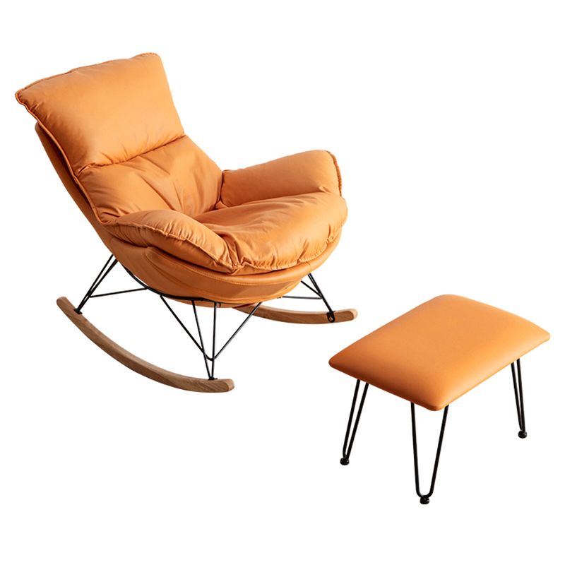 Modern Cushions Rocker Chair Metal Frame Spindle Rocker Chair with Ottoman