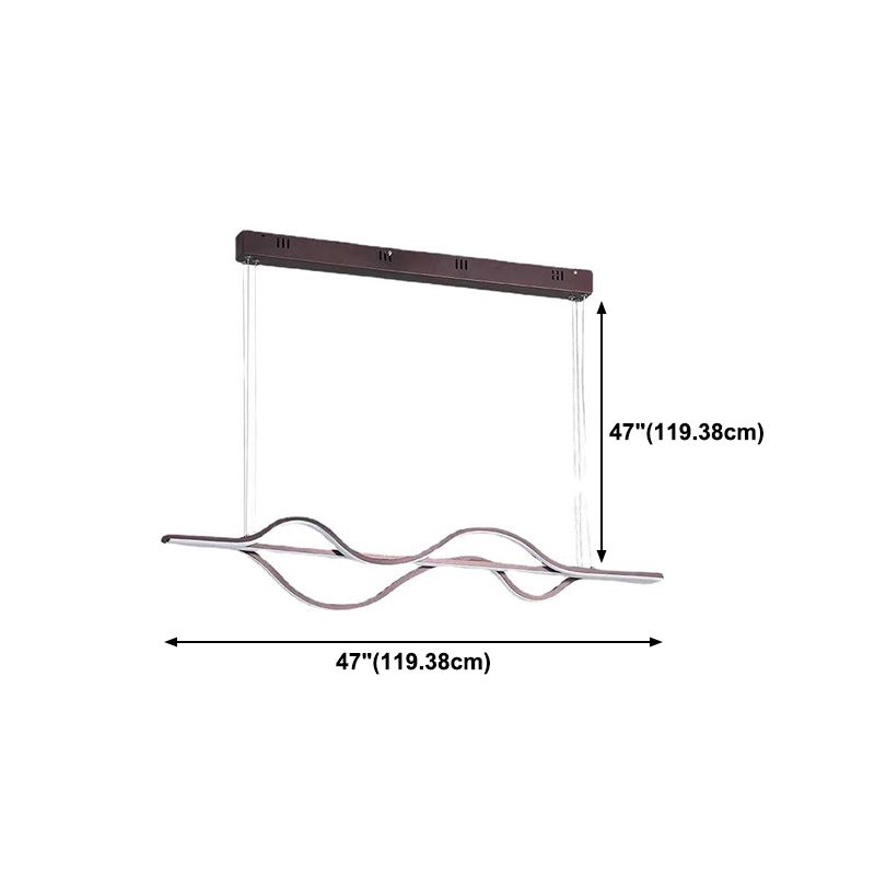 Minimalist Hanging Island Light Metal Dining Room LED Island Pendant Light