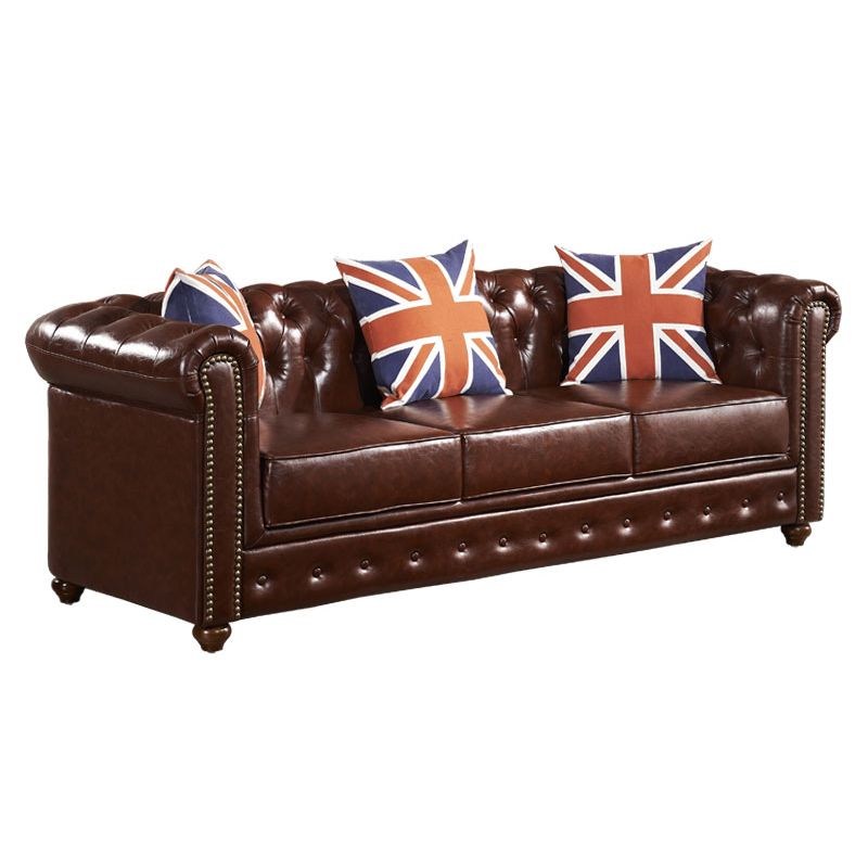 Tufted Split-Back Sofa 33.46" D x 29.52" H Rolled Arm Sofa for Living Room