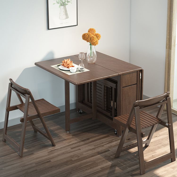 Mid-Century Modern Esstisch Brauner Klapp-Esstisch aus massivem Holz (nur Tisch)
