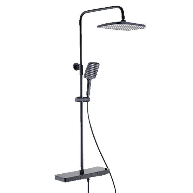 Wall Mounted Swivel Shower Trim Brass 2 Shower Heads Shower Set