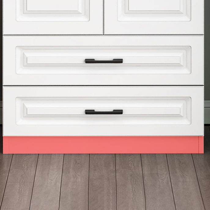 Manufactured Wood Kids Closet Contemporary White Armoire Cabinet