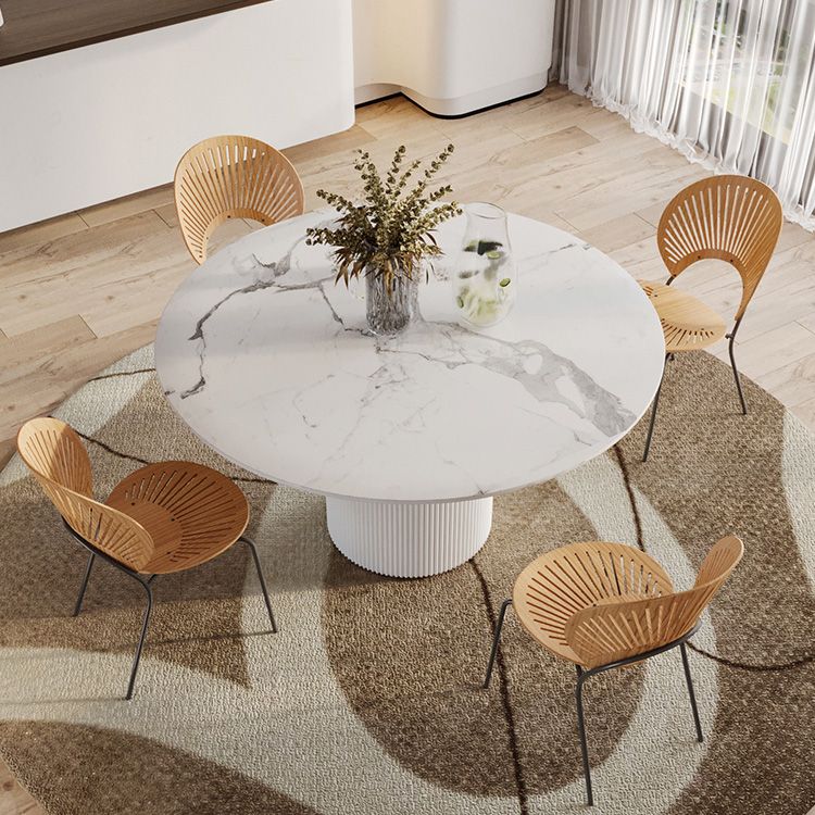 Modern Pedestal White Dining Table Stone Table for Dining Room