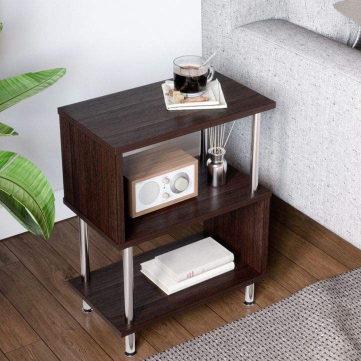 Open Back Modern Style Bookshelf Wood Bookshelf for Home Office