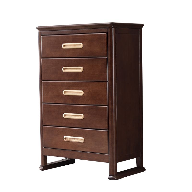 Traditional Brown Storage Chest Dresser Vertical Wooden Chest with 3 / 4 / 5 Drawers