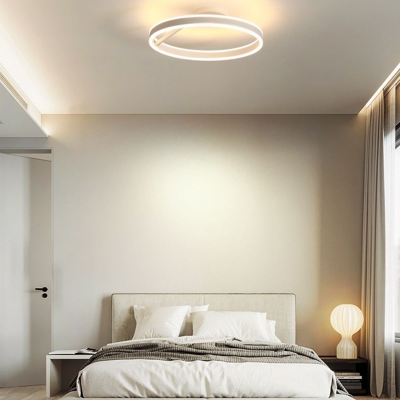 Luz empotrada LED de metal 1 luz de montaje semi empotrado de anillo de estilo moderno